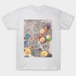 Fish Market In Hoi An Vietnam Watercolor Illustration T-Shirt